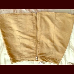 H&M High Waisted Tan Suede Skirt